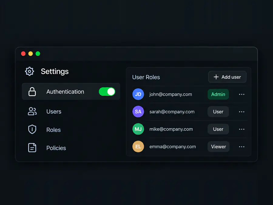 Auth and permissions example
